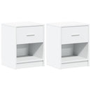 sengeborde 2 stk. med skuffe 40x34x50 cm hvid