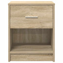 sengeborde 2 stk. med skuffe 40x34x50 cm sonoma-eg