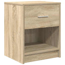 sengeborde 2 stk. med skuffe 40x34x50 cm sonoma-eg