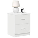 sengebord med 2 skuffer 40x36x50 cm hvid