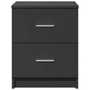 sengeborde 2 stk. med 2 skuffer 40x36x50 cm sort