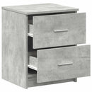 sengeborde 2 stk. med 2 skuffer 40x36x50 cm betongrå