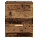 sengeborde 2 stk. med 2 skuffer 40x36x50 cm antikt træ