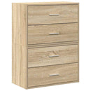 skabe med 2 skuffer 2 stk. 60x31x40cm konstrueret træ sonoma-eg