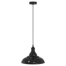 pendellampe højdejusterbar E27 Ø 31 cm metal glans sort
