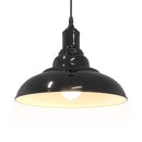 pendellampe højdejusterbar E27 Ø 31 cm metal glans sort