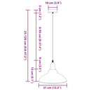 pendellampe højdejusterbar E27 Ø 31 cm metal glans sort