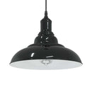 pendellampe højdejusterbar E27 Ø 31 cm metal glans sort