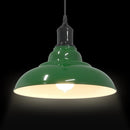 pendellampe højdejusterbar E27 Ø 31 cm metal glans grøn
