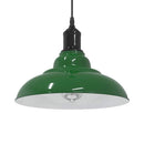 pendellampe højdejusterbar E27 Ø 31 cm metal glans grøn