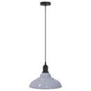 pendellampe højdejusterbar E27 Ø 31 cm metal glans grå