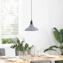 pendellampe højdejusterbar E27 Ø 31 cm metal glans grå