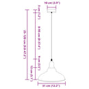 pendellampe højdejusterbar E27 Ø 31 cm metal glans hvid