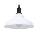 pendellampe højdejusterbar E27 Ø 31 cm metal glans hvid