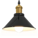 pendellampe højdejusterbar E27 Ø 22 cm metal glans sort