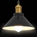 pendellampe højdejusterbar E27 Ø 22 cm metal glans sort