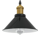 pendellampe højdejusterbar E27 Ø 22 cm metal glans sort