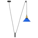 pendellampe højdejusterbar E27 Ø 22 cm metal glans mørkeblå