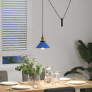pendellampe højdejusterbar E27 Ø 22 cm metal glans mørkeblå