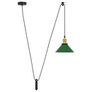 pendellampe højdejusterbar E27 Ø 22 cm metal glans grøn