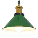 pendellampe højdejusterbar E27 Ø 22 cm metal glans grøn