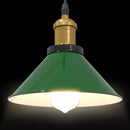 pendellampe højdejusterbar E27 Ø 22 cm metal glans grøn