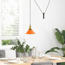 pendellampe højdejusterbar E27 Ø 22 cm metal glans orange