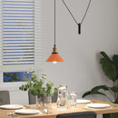 pendellampe højdejusterbar E27 Ø 22 cm metal glans orange