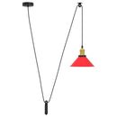 pendellampe højdejusterbar E27 Ø 22 cm metal glans rød