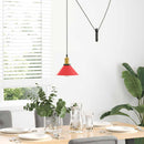 pendellampe højdejusterbar E27 Ø 22 cm metal glans rød