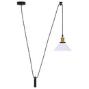 pendellampe højdejusterbar E27 Ø 22 cm metal glans hvid