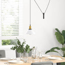 pendellampe højdejusterbar E27 Ø 22 cm metal glans hvid