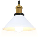 pendellampe højdejusterbar E27 Ø 22 cm metal glans hvid