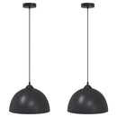 pendellamper 2 stk højdejusterbar E27 Ø 30 cm metal sort