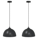 pendellamper 2 stk højdejusterbar E27 Ø 30 cm metal sort