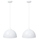 pendellamper 2 stk højdejusterbar E27 Ø 30 cm metal hvid