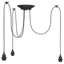 pendellampe med 3 lampeholdere E27 metal sort