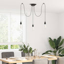 pendellampe med 3 lampeholdere E27 metal sort