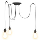 pendellampe med 3 lampeholdere E27 metal sort