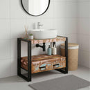 Make-upbord skab Flerfarvet 71 x 33 x 58 cm Solid genbrugs træ