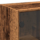skab med låger 68x37x142 cm konstrueret træ gammelt træ-look