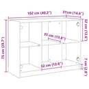 skænk 102x37x75,5 cm konstrueret træ antikt trælook