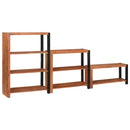 Bogreol 3 pcs Brun 80 x 30 x 110 cm Massivt Akacietræ