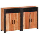 Sideboard 2 pcs Brun 110 x 30 x 75 cm Massivt Akacietræ