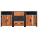 Sideboard 3 pcs Brun 165 x 30 x 75 cm Massivt Akacietræ