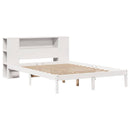 seng med reol uden madras 135x190 cm massivt fyrretræ hvid