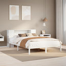 seng med reol uden madras 135x190 cm massivt fyrretræ hvid