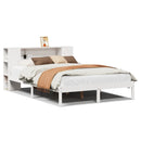 seng med reol uden madras 140x190 cm massivt fyrretræ hvid