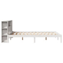seng med reol uden madras 140x190 cm massivt fyrretræ hvid