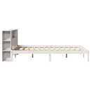 seng med reol uden madras 150x200 cm massivt fyrretræ hvid